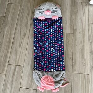 Happy Nappers Sleeping Bag Kids Standard Gray Mouse Polka Dot 2-in-1 Play Pillow